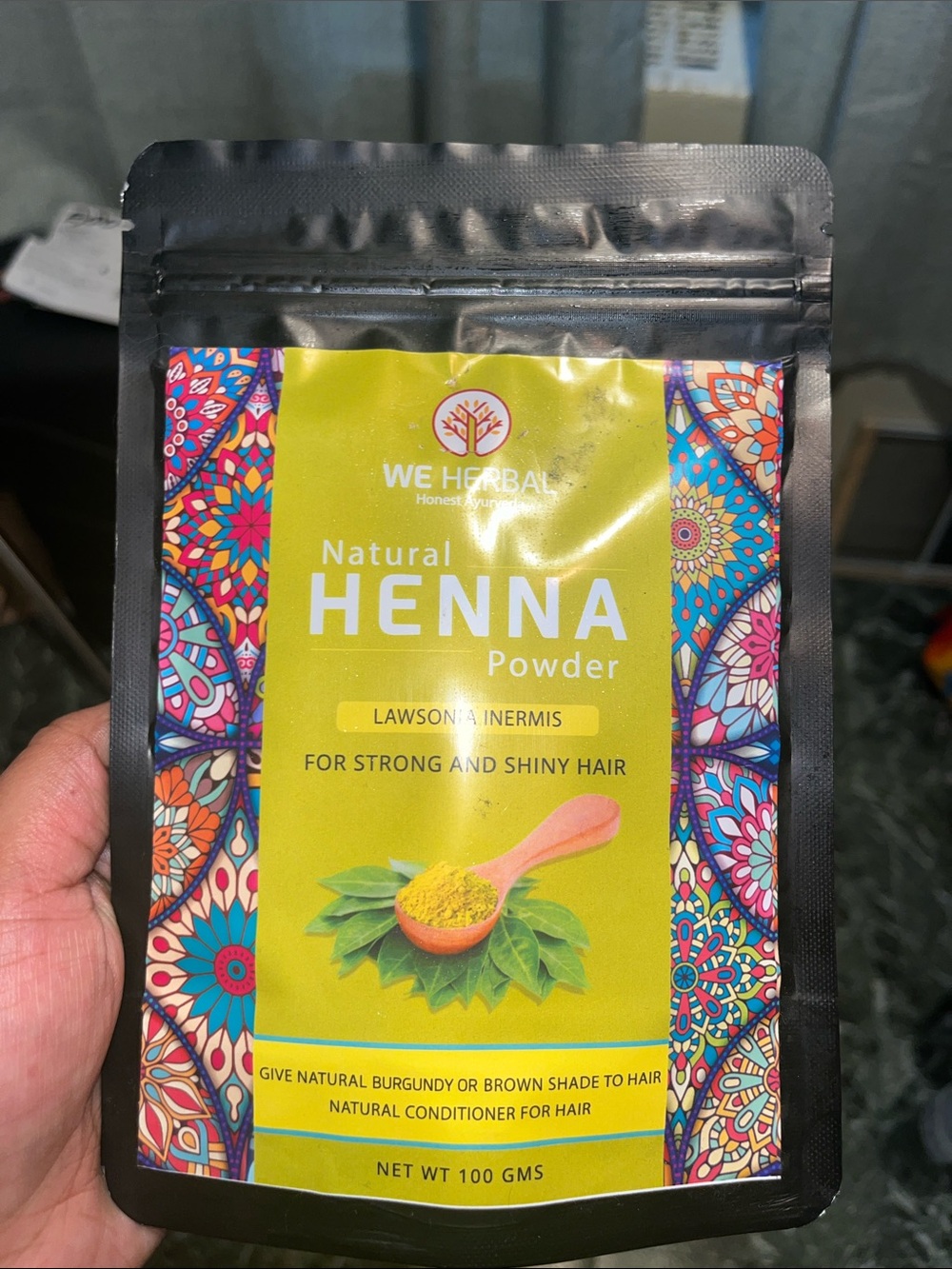 We Herbal Natural Henna Powder - Yellow/Green Packaging